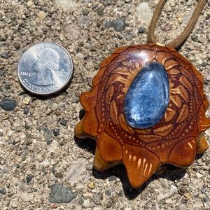 Third eye pine cone necklace